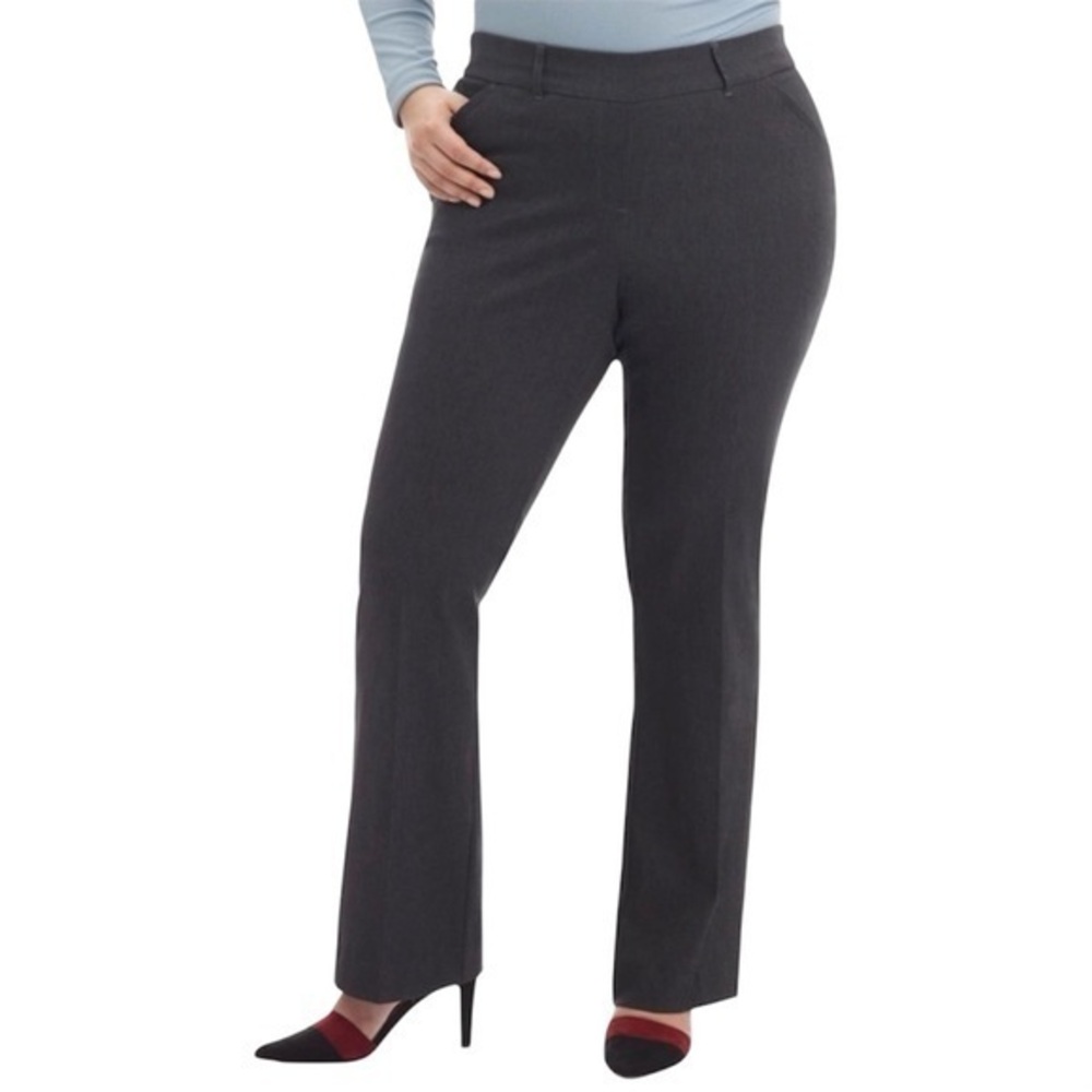 New Rekucci Curvy Women’s Pull On Dark Charcoal Gray Pants Bootcut Size 22W NWT